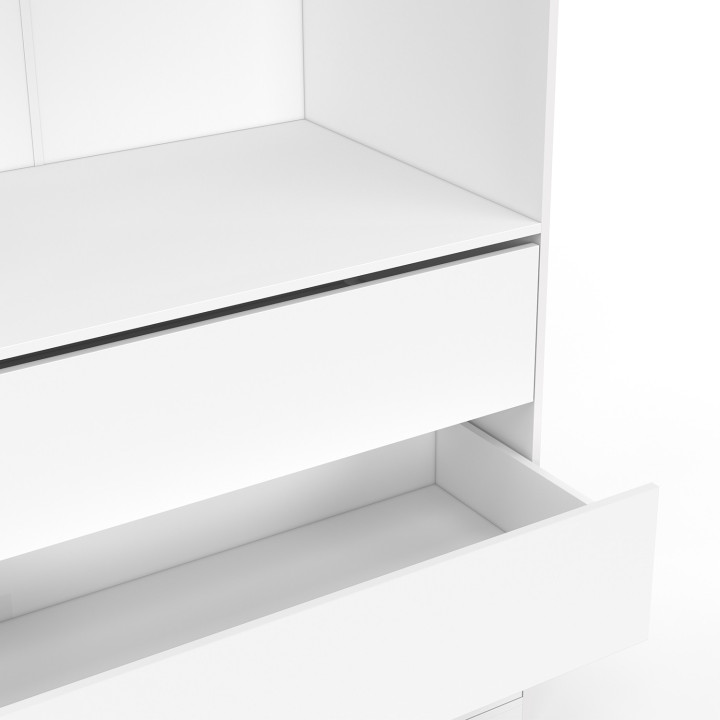 Spogliatoio 80 x 55 x 200 cm 1 modulo con armadio + 3 cassetti bianchi - TAYLOR | IdMarket