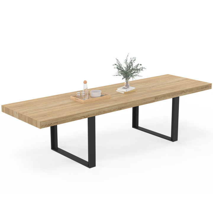Tavolo da pranzo rettangolare per 12 persone, legno e nero 300 cm - PHOENIX | IdMarket