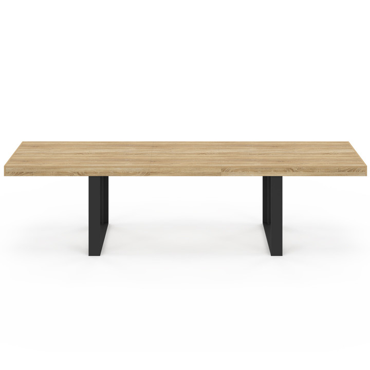 Tavolo da pranzo rettangolare per 12 persone, legno e nero 300 cm - PHOENIX | IdMarket