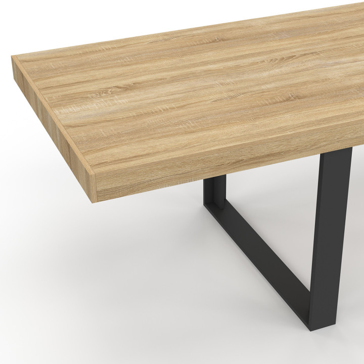 Tavolo da pranzo rettangolare per 12 persone, legno e nero 300 cm - PHOENIX | IdMarket