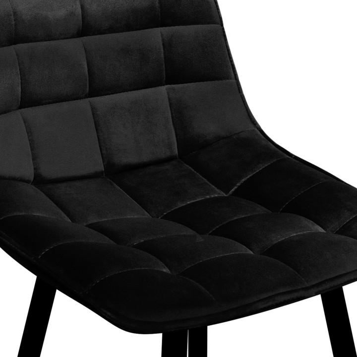 Set di 6 sgabelli da bar in velluto nero - MADY | IdMarket