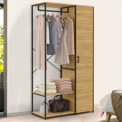 Armadio con ripiani e anta L. 90 cm design industriale - DETROIT | IdMarket