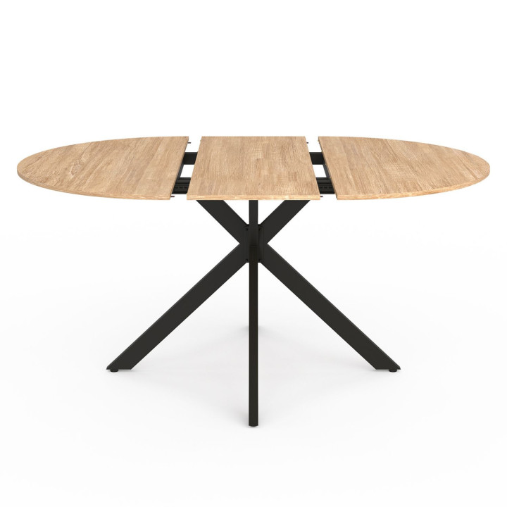Set di tavolo da pranzo rotondo allungabile 110 - 150 cm e 4 sedie in velluto grigio scuro - ALIX | IdMarket