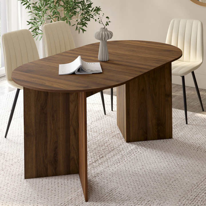 Tavolo da pranzo allungabile in noce per 6-10 persone - MARTHE | IdMarket