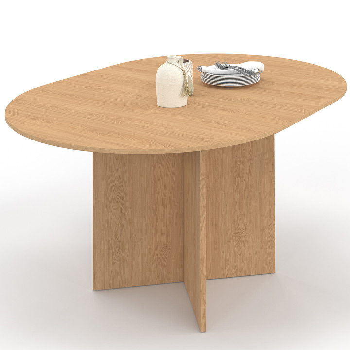 Tavolo da pranzo ovale allungabile 4-8 persone in stile faggio 110-150 cm - MARTHE | IdMarket