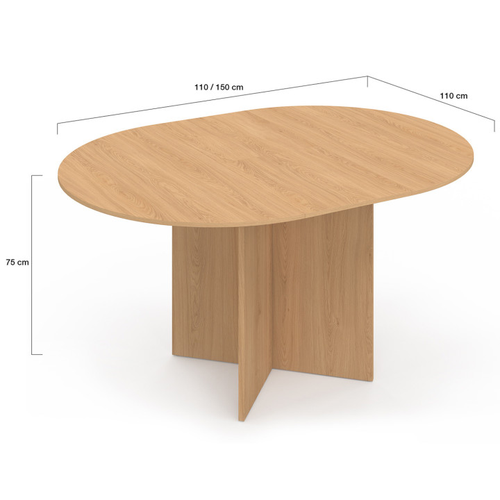 Tavolo da pranzo ovale allungabile 4-8 persone in stile faggio 110-150 cm - MARTHE | IdMarket