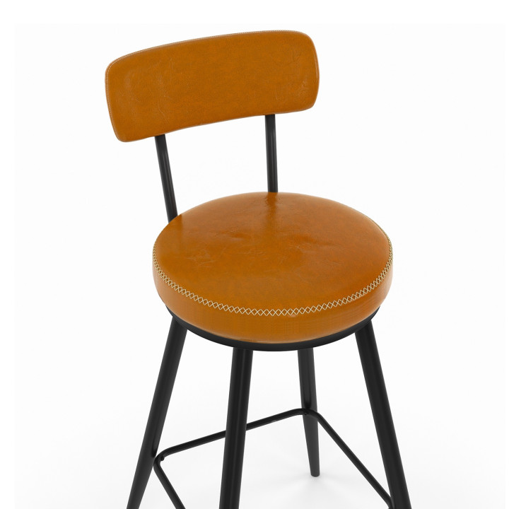 Set di 4 sgabelli da bar marroni con gambe in metallo - ISAURE | IDMarket