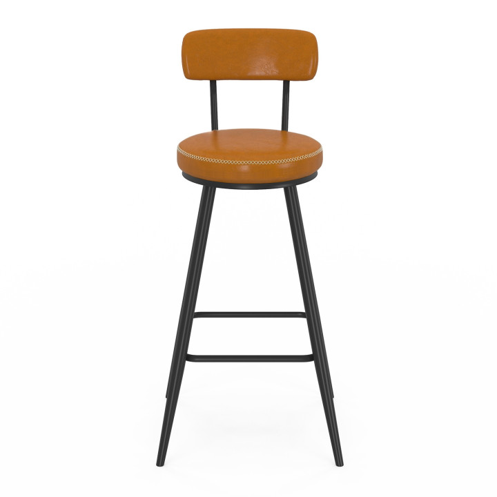 Set di 4 sgabelli da bar marroni con gambe in metallo - ISAURE | IDMarket