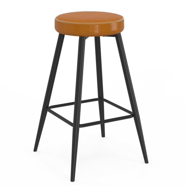 Set di 2 sgabelli da bar marrone con gambe in metallo - ISAURE | IDMarket
