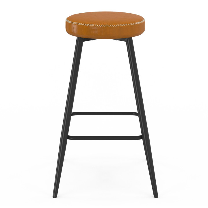 Set di 2 sgabelli da bar marrone con gambe in metallo - ISAURE | IDMarket