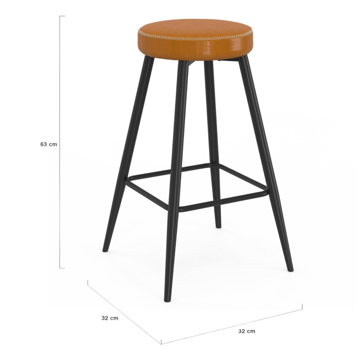 Set di 2 sgabelli da bar marrone con gambe in metallo - ISAURE | IDMarket
