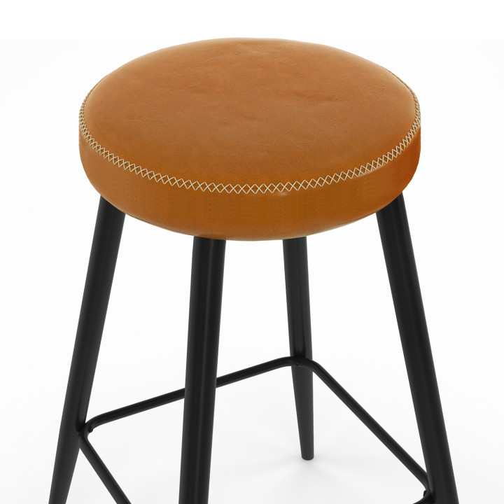 Set di 2 sgabelli da bar marrone con gambe in metallo - ISAURE | IDMarket