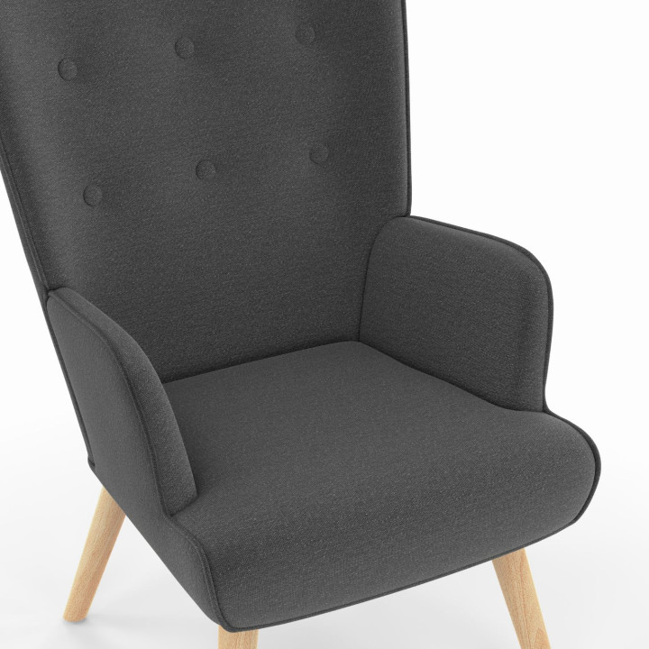 Poltrona scandinava grigia economica con stile nordico - ID Market