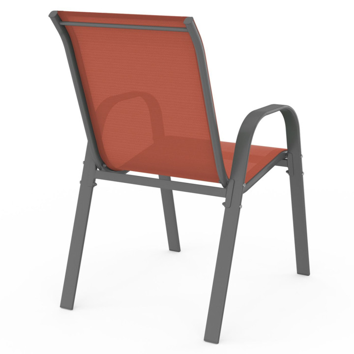 Set di 4 sedie da giardino impilabili in metallo e textilene - LYMA | IdMarket