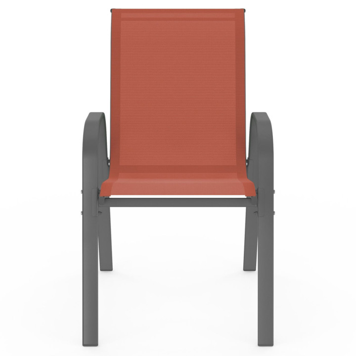 Set di 4 sedie da giardino impilabili in metallo e textilene - LYMA | IdMarket