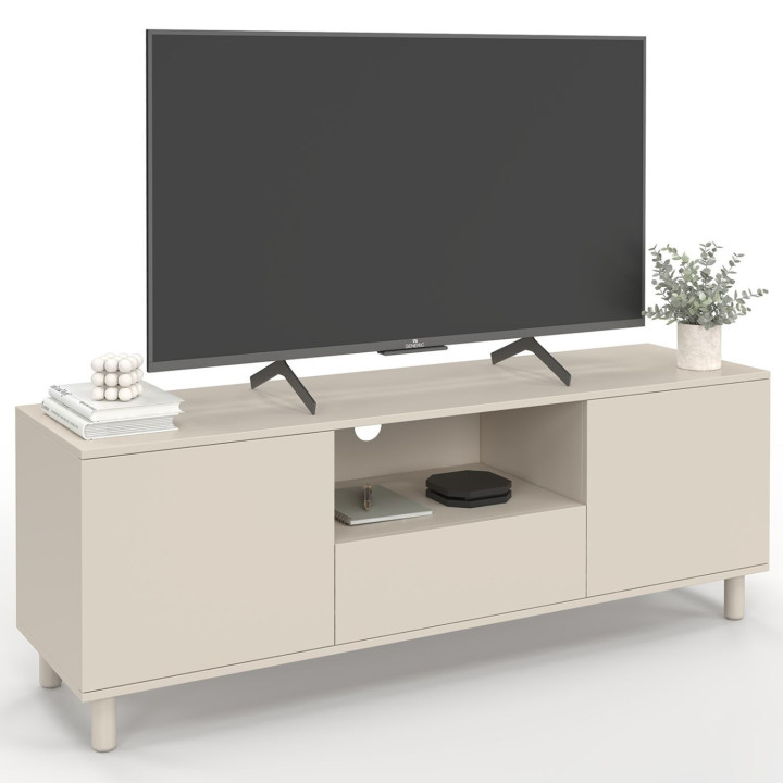 Porta TV beige a 3 ante 140 cm