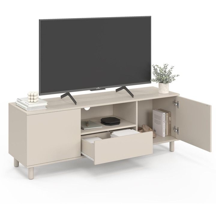Porta TV beige a 3 ante 140 cm