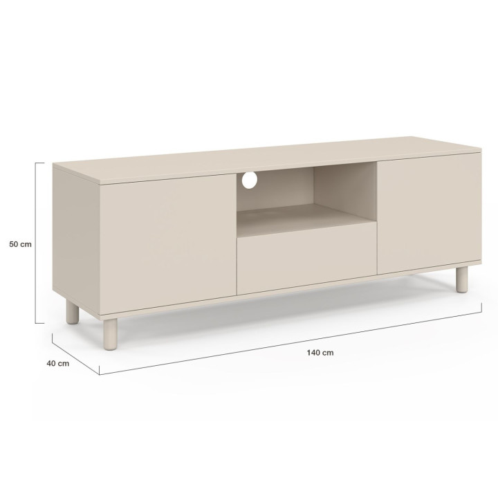 Porta TV beige a 3 ante 140 cm