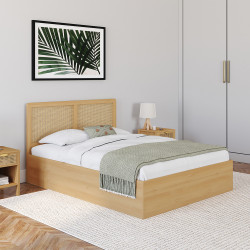 Letto matrimoniale con testiera in canna 140x190cm - EDHEN | ID Market