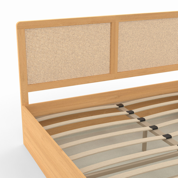 Letto matrimoniale con testiera in canna 140x190cm - EDHEN | ID Market