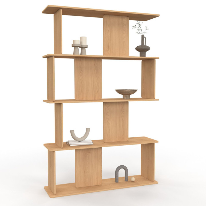 Scaffale asimmetrico a 4 livelli in faggio dal design arrotondato - CAPUCINE | IdMarket