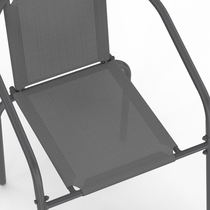 Set di mobili da giardino - tavolo 190 CM e 8 sedie impilabili grigio antracite - THELMA | IdMarket