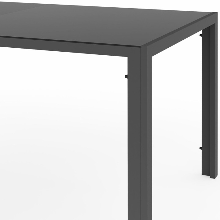 Set di mobili da giardino - tavolo 190 CM e 8 sedie impilabili grigio antracite - THELMA | IdMarket