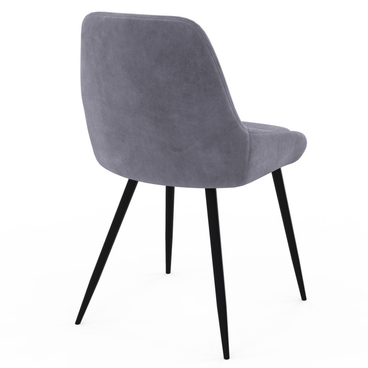 Set di 4 sedie in velluto misto crema, grigio chiaro, grigio scuro e rosa con braccioli - THALYA | IdMarket