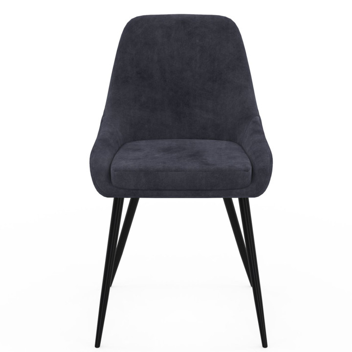 Set di 4 sedie in velluto misto crema, grigio chiaro, grigio scuro e rosa con braccioli - THALYA | IdMarket