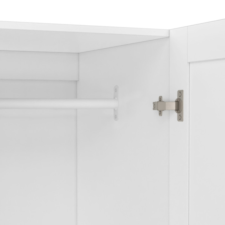 Armadio bianco 4 ante 2 cassetti 160cm - VITO | ID Market