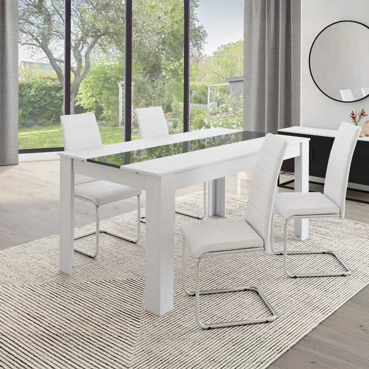 Set di 4 sedie da pranzo bianche economiche - MIA | ID Market