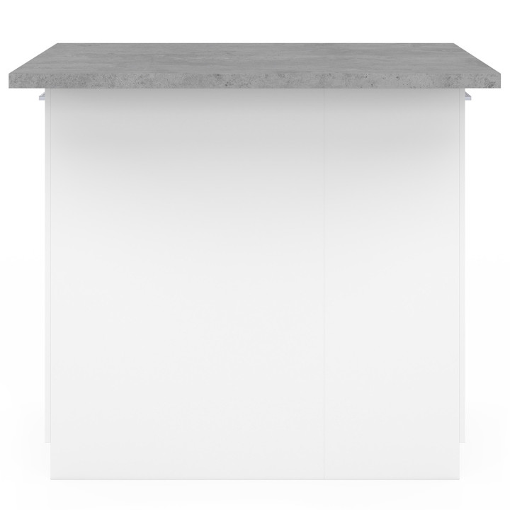 Isola centrale economica per cucina 100 cm bianca e effetto cemento - IVO | ID Market