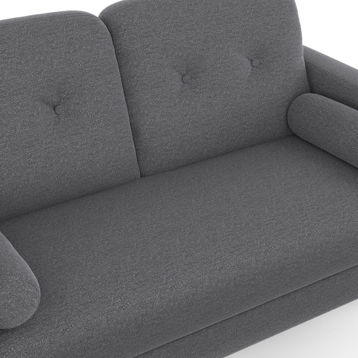 Divano scandinavo a 2 posti in tessuto grigio antracite - CLAIRE | IdMarket