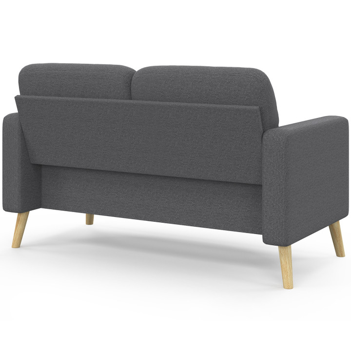 Divano scandinavo a 2 posti in tessuto grigio antracite - CLAIRE | IdMarket