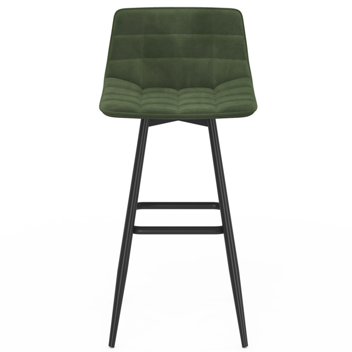 Set di 4 sgabelli da bar in velluto verde - MADY | IdMarket