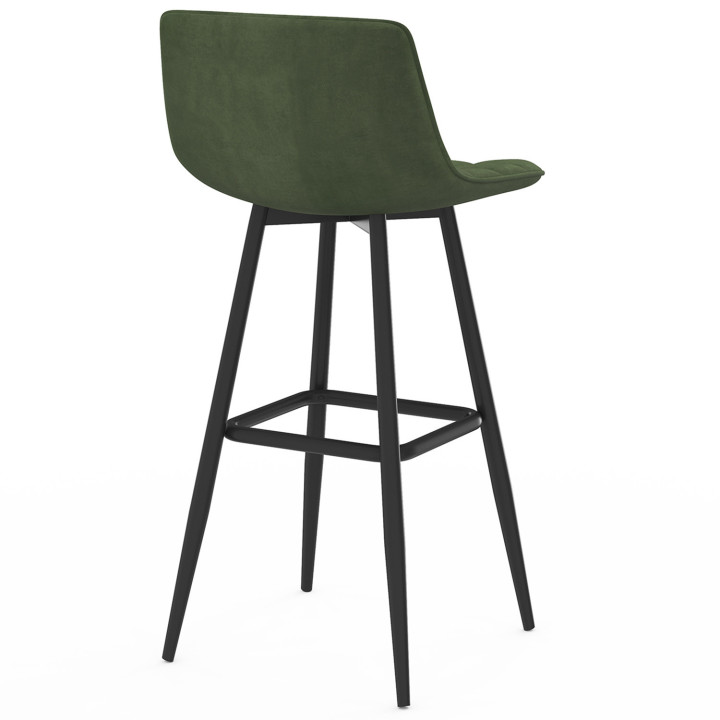 Set di 4 sgabelli da bar in velluto verde - MADY | IdMarket