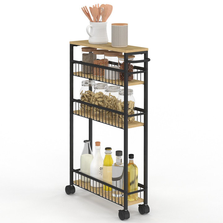 Credenza salvaspazio a 4 livelli su ruote dal design industriale - DETROIT | IdMarket