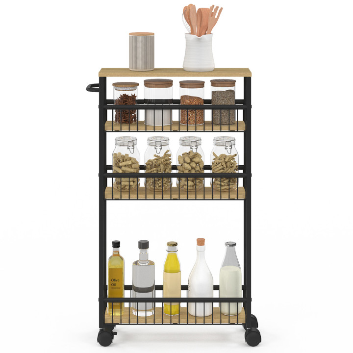 Credenza salvaspazio a 4 livelli su ruote dal design industriale - DETROIT | IdMarket
