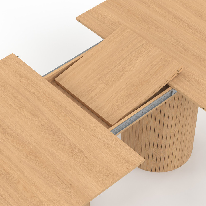 Tavolo da pranzo ovale allungabile per 6-10 persone con gambe a doghe 160-200 cm - JULIETTE | IdMarket