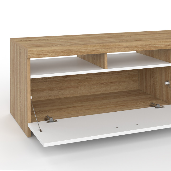 Porta TV economico in legno con armadio bianco - MALO | ID Market
