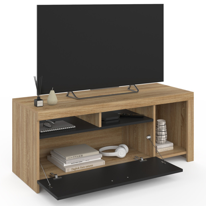 Porta TV economico in legno con armadio nero - MALO | ID Market