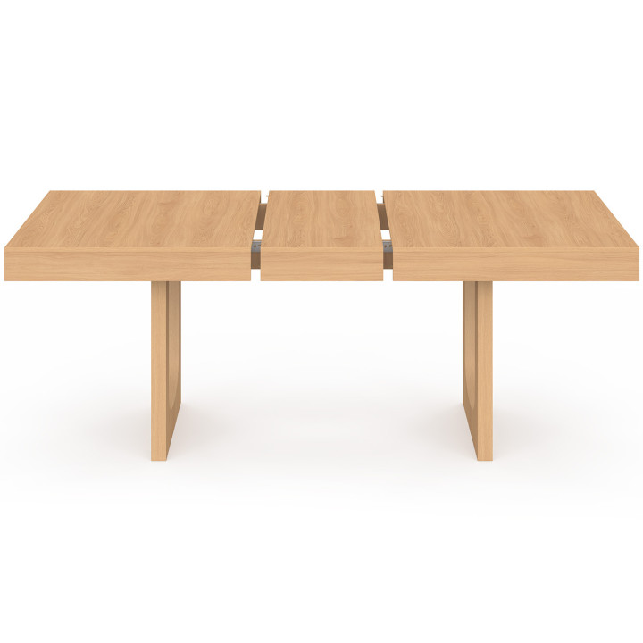 Tavolo da pranzo rettangolare allungabile per 4-8 persone con gamba ad arco in legno effetto faggio 160-200 cm - ALOISE | IdMark