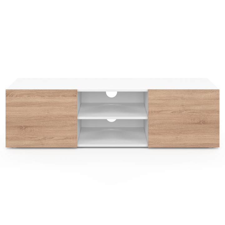Porta TV bianco economico con ante effetto faggio - ELI | ID Market