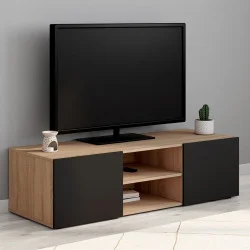 Porta TV moderno in legno e nero da 113 cm - ELI | ID Market