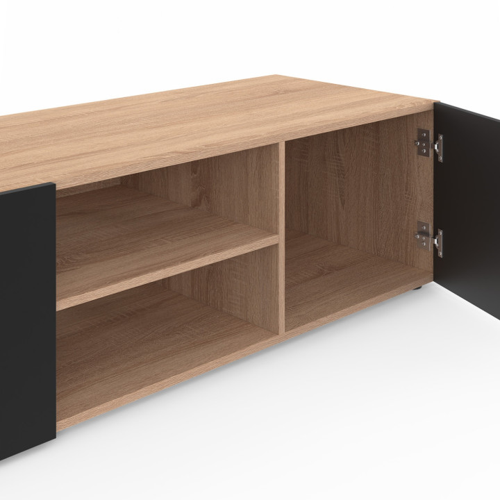 Porta TV moderno in legno e nero da 113 cm - ELI | ID Market