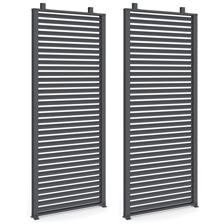 Set di 2 lamelle per pergola modulare grigio antracite | IdMarket