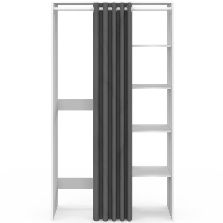 Mobile lavatrice doppio con tenda scorrevole bianca - WALLIS | IdMarket