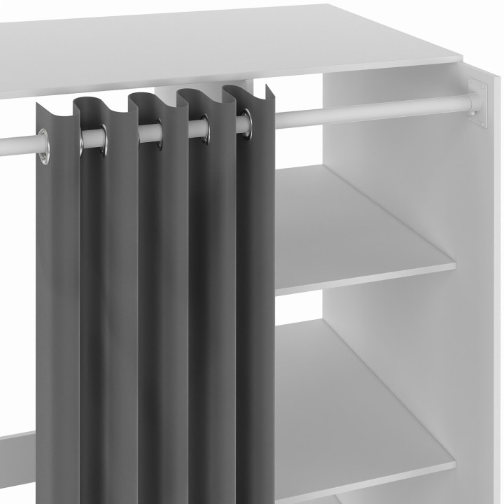 Mobile lavatrice doppio con tenda scorrevole bianca - WALLIS | IdMarket