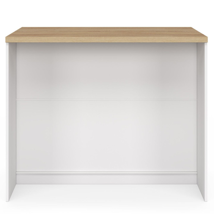 110 cm bianco cassorelier isola centrale a 3 cassetti con piano di lavoro in faggio - TIBO | IdMarket