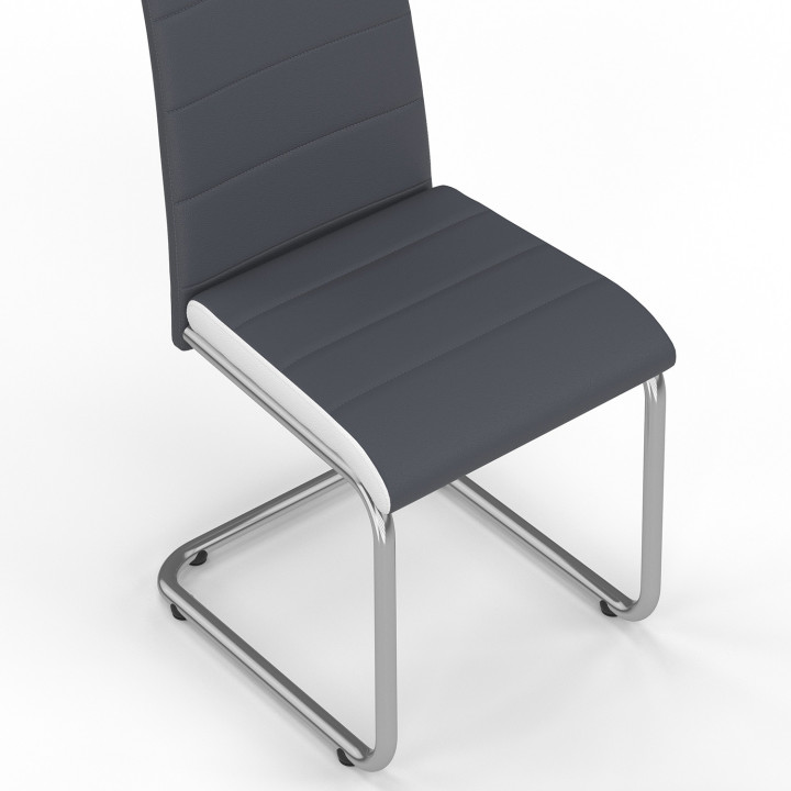 Sedie economiche grigie con finiture bianche - Set di 4 - MIA | ID Market